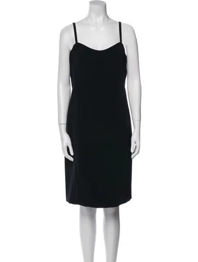 Pre-owned Bob Mackie Square Neckline Knee-length Dress In Blue