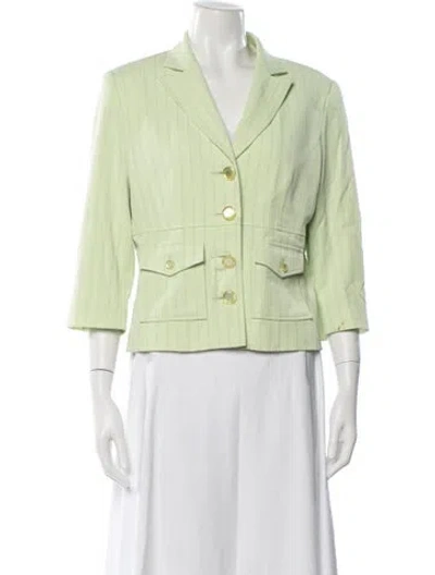 Pre-owned Bob Mackie Striped Blazer In Green
