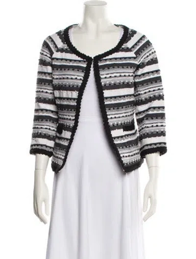 Pre-owned Bob Mackie Striped Jacket In Black