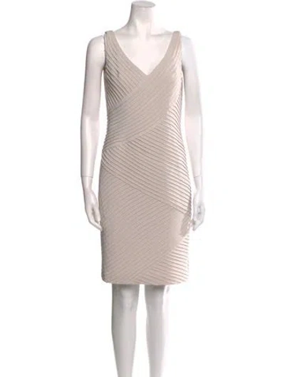 Pre-owned Bob Mackie Striped Knee-length Dress In Neutral