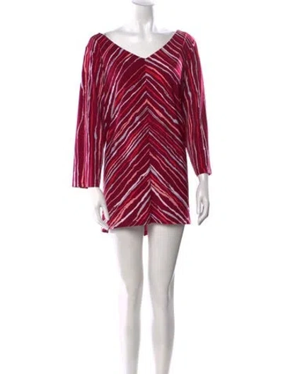 Pre-owned Bob Mackie Striped Mini Dress In Pink