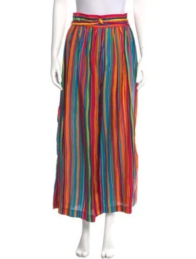 Pre-owned Bob Mackie Striped Wide Leg Pants In Multi