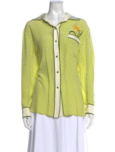 Pre-owned Bob Mackie Top In Green