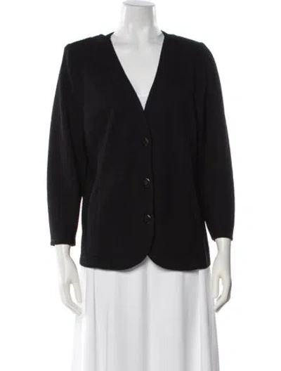 Pre-owned Bob Mackie Tweed Pattern Jacket In Black