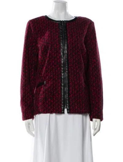 Pre-owned Bob Mackie Tweed Pattern Jacket In Red