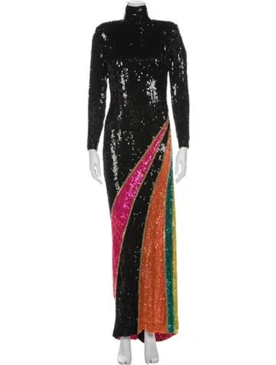 Pre-owned Bob Mackie Vintage 1980's Long Dress In Black