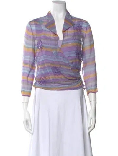 Pre-owned Bob Mackie Vintage 1990's Blouse W/ Tags In Purple