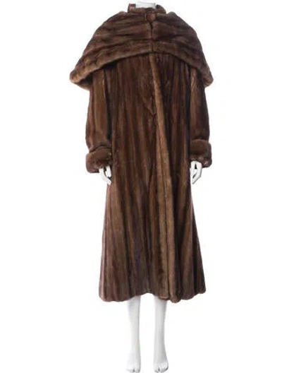 Pre-owned Bob Mackie Vintage 1998 Fur Coat In Brown