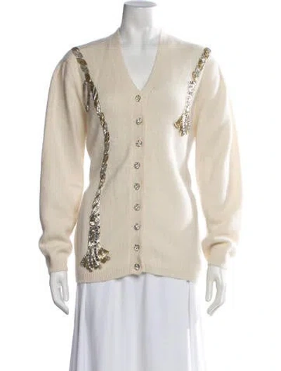 Pre-owned Bob Mackie Vintage Cashmere Sweater In Neutrals