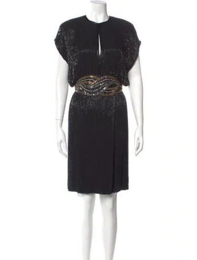 Pre-owned Bob Mackie Vintage Knee-length Dress In Black
