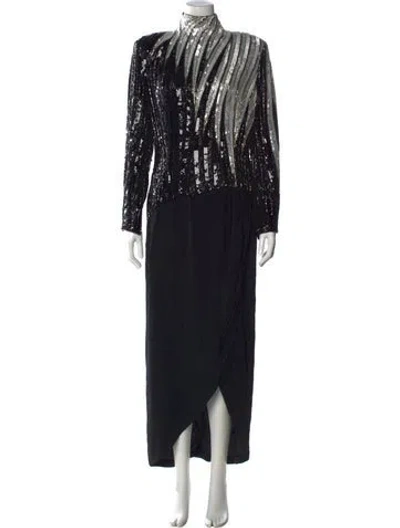 Pre-owned Bob Mackie Vintage Long Dress In Black