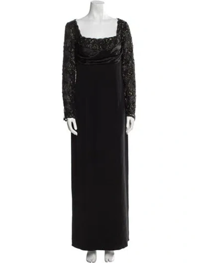 Pre-owned Bob Mackie Vintage Long Dress In Black