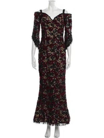 Pre-owned Bob Mackie Vintage Long Dress In Black