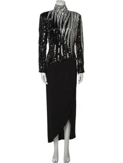 Pre-owned Bob Mackie Vintage Long Dress In Black