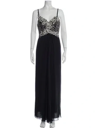 Pre-owned Bob Mackie Vintage Long Dress In Black