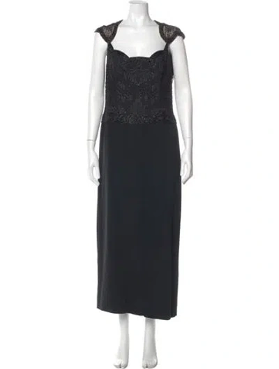 Pre-owned Bob Mackie Vintage Long Dress In Black