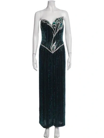 Pre-owned Bob Mackie Vintage Long Dress In Black