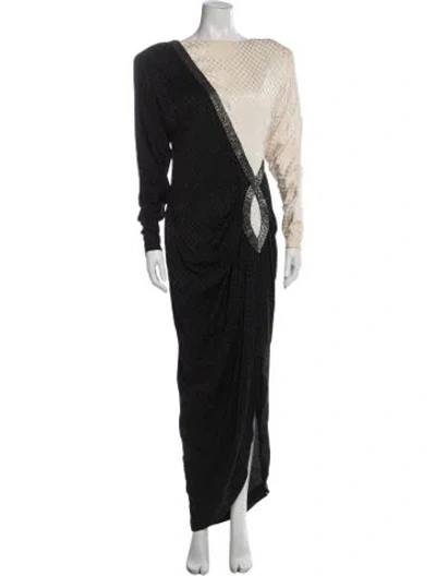 Pre-owned Bob Mackie Vintage Long Dress In Black