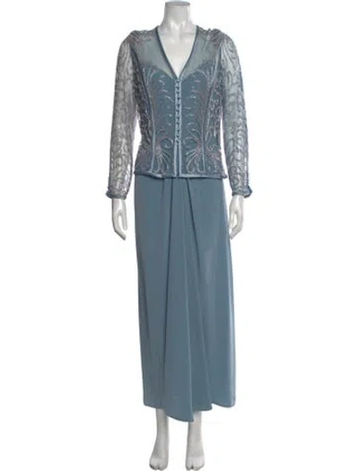 Pre-owned Bob Mackie Vintage Long Dress In Blue