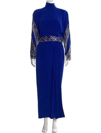 Pre-owned Bob Mackie Vintage Long Dress In Blue