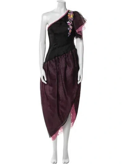 Pre-owned Bob Mackie Vintage Long Dress In Burgundy