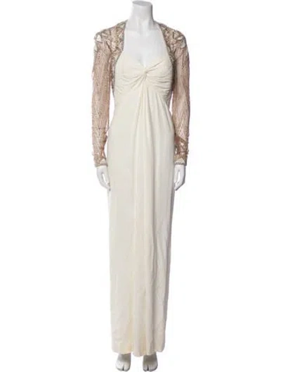 Pre-owned Bob Mackie Vintage Long Dress In Neutral