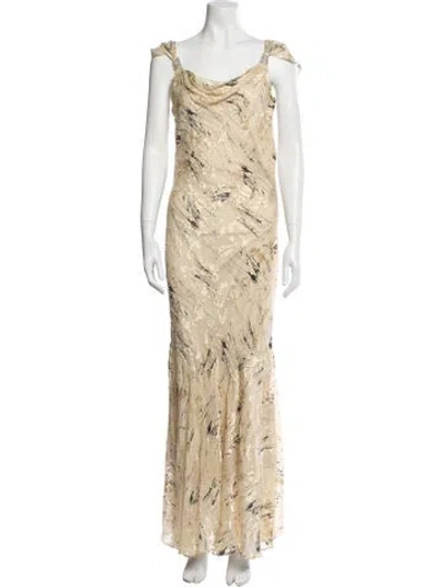 Pre-owned Bob Mackie Vintage Long Dress In Neutral