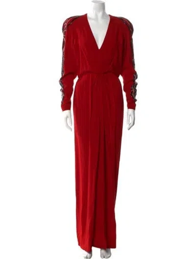 Pre-owned Bob Mackie Vintage Long Dress In Red