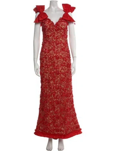 Pre-owned Bob Mackie Vintage Long Dress In Red