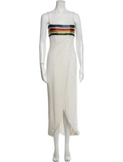 Pre-owned Bob Mackie Vintage Long Dress In White