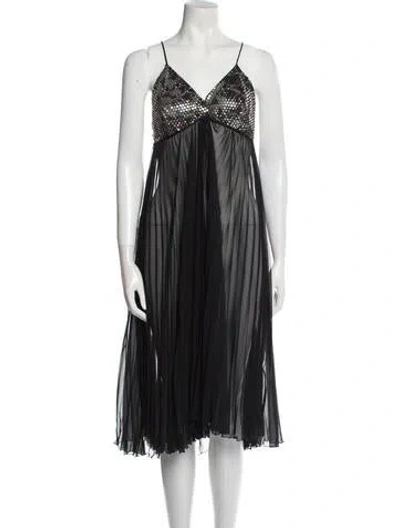 Pre-owned Bob Mackie Vintage Midi Length Dress In Black