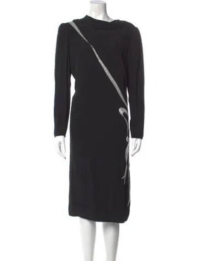 Pre-owned Bob Mackie Vintage Midi Length Dress In Black