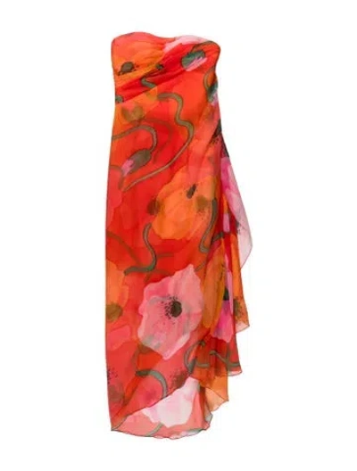 Pre-owned Bob Mackie Vintage Midi Length Dress In Orange
