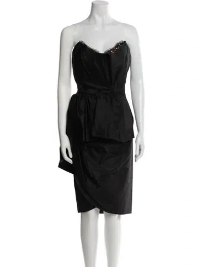 Pre-owned Bob Mackie Vintage Mini Dress In Black