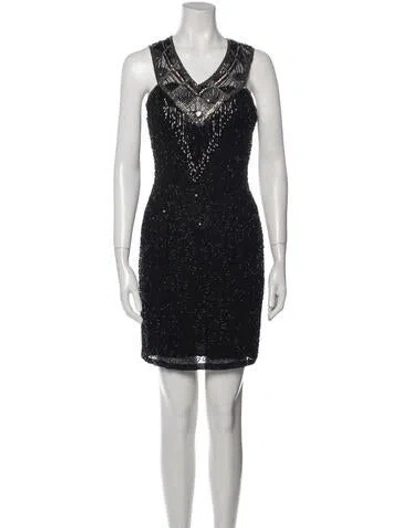 Pre-owned Bob Mackie Vintage Mini Dress In Black