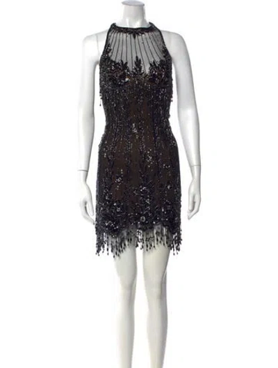Pre-owned Bob Mackie Vintage Mini Dress In Black