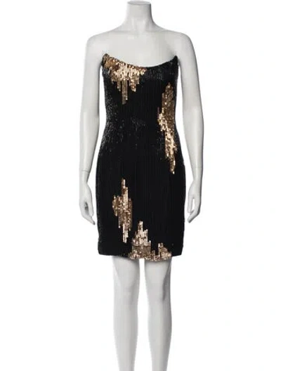 Pre-owned Bob Mackie Vintage Mini Dress In Black/gold