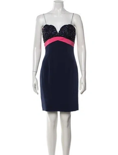Pre-owned Bob Mackie Vintage Mini Dress In Blue