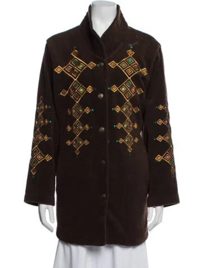Pre-owned Bob Mackie Vintage Patterned Jacket In Brown