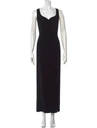 Pre-owned Bob Mackie V-neck Long Dress In Black
