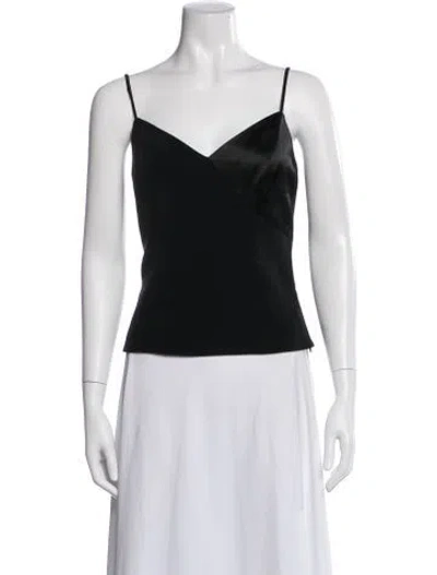 Pre-owned Bob Mackie V-neck Sleeveless Top In Black