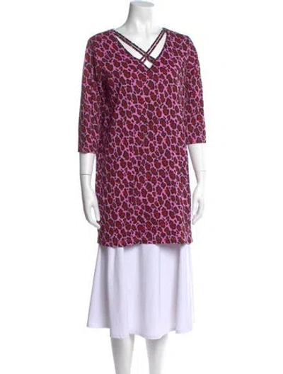 Pre-owned Bob Mackie Wearable Art Animal Print Mini Dress In Pink