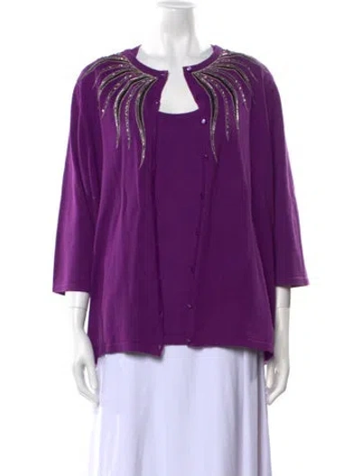 Pre-owned Bob Mackie Wearable Art Asymmetrical Sweater