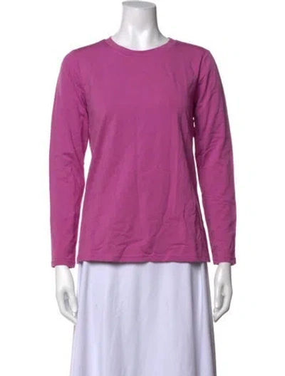 Pre-owned Bob Mackie Wearable Art Crew Neck Long Sleeve T-shirt In Purple