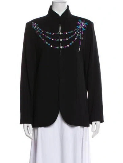 Pre-owned Bob Mackie Wearable Art Evening Jacket In Black