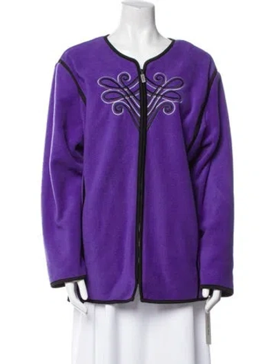 Pre-owned Bob Mackie Wearable Art Evening Jacket In Purple