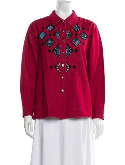 Pre-owned Bob Mackie Wearable Art Evening Jacket In Red