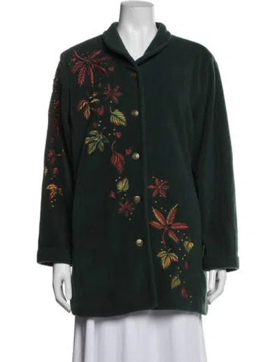 Pre-owned Bob Mackie Wearable Art Floral Print Jacket In Black