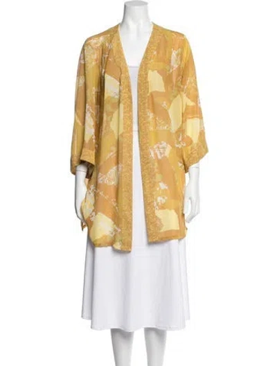 Pre-owned Bob Mackie Wearable Art Graphic Print In Yellow