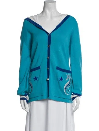 Pre-owned Bob Mackie Wearable Art Jacket In Blue